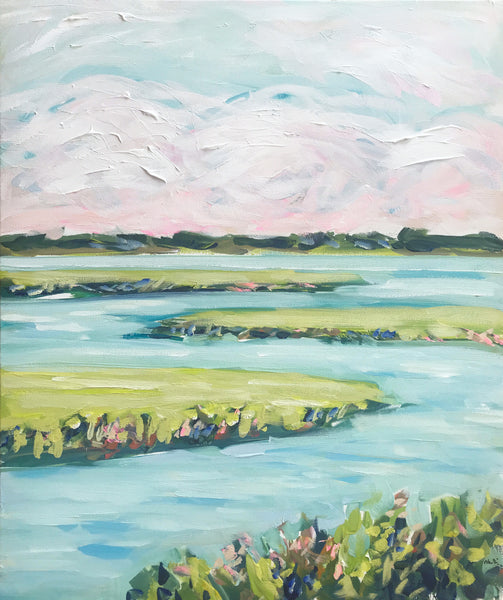 Original Painting on Canvas, "Morning Light Marsh" 20" x 24"
