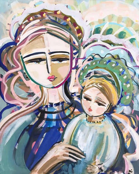"Mother and Child" PRINT on Paper or Canvas