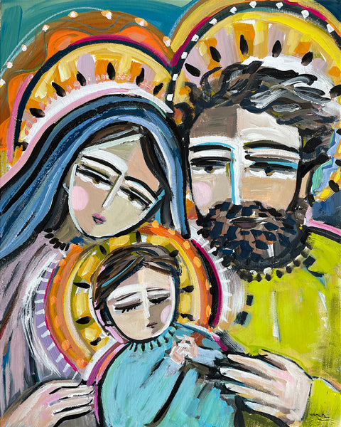 Holy Family PRINT on Paper or Canvas, "Nativity"