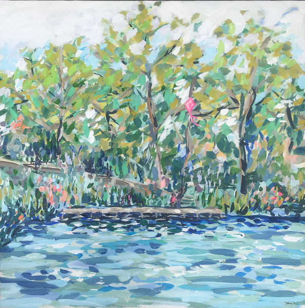 Original Painting on Canvas, "Park, April 2020"  36x36