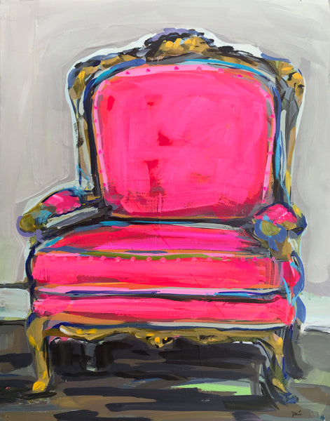 Pink Chair Print, Still Life, Chair art, maren devine, chair print