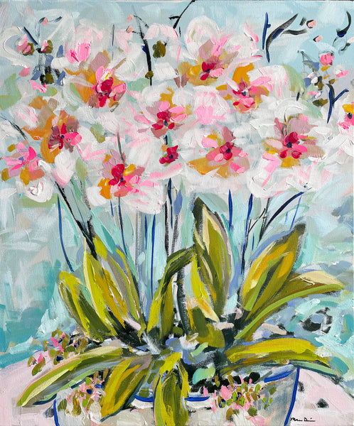 Original Painting on Canvas "Pink Orchids" 20 x 24
