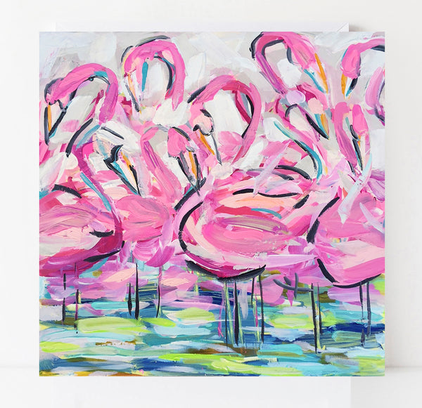 Flamingo Print on paper or canvas, "Pretty in Pink"