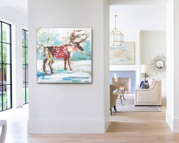 Christmas Print on Paper or Canvas "Reindeer 2"