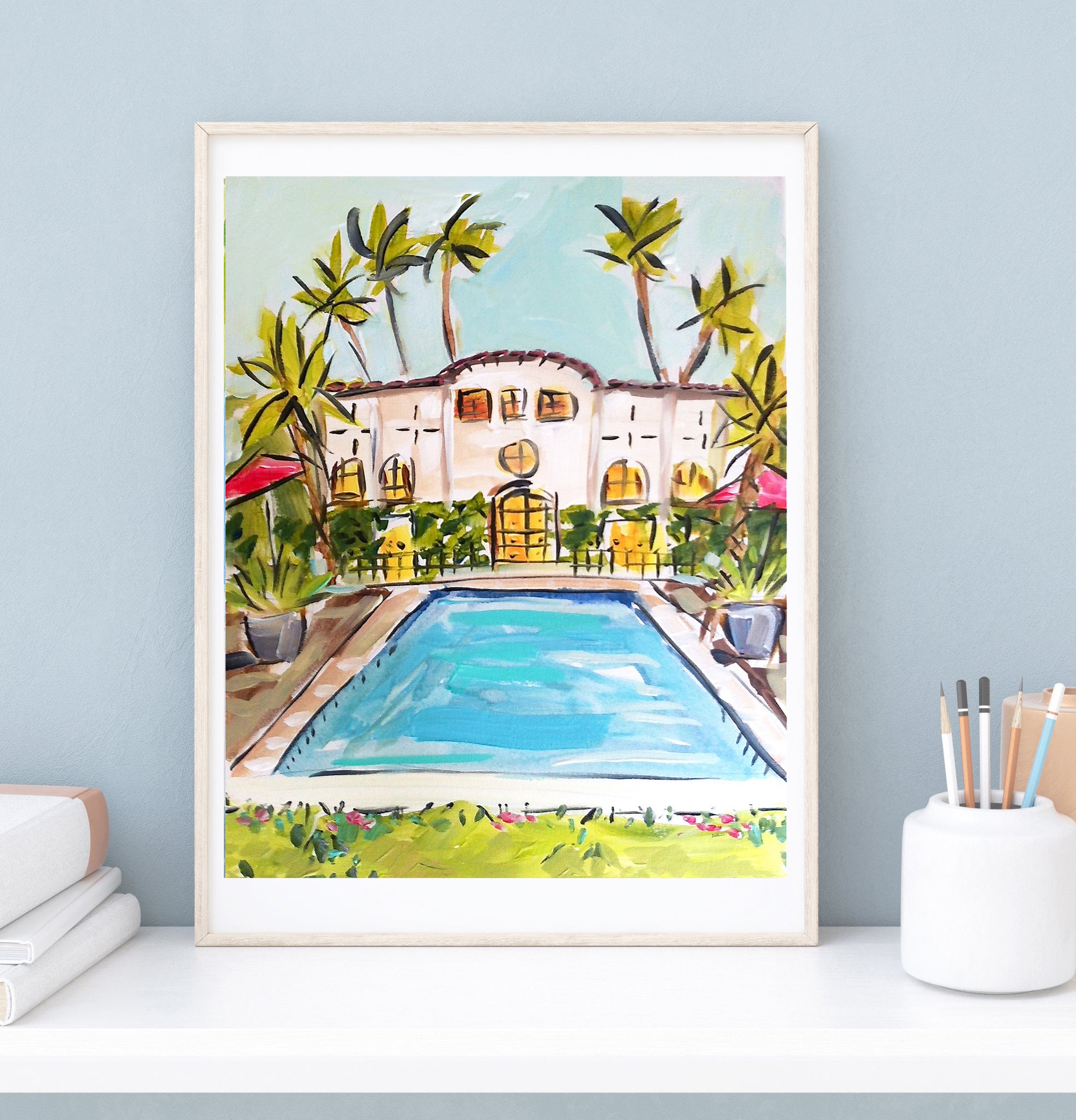 Pool Print on Paper or Canvas,