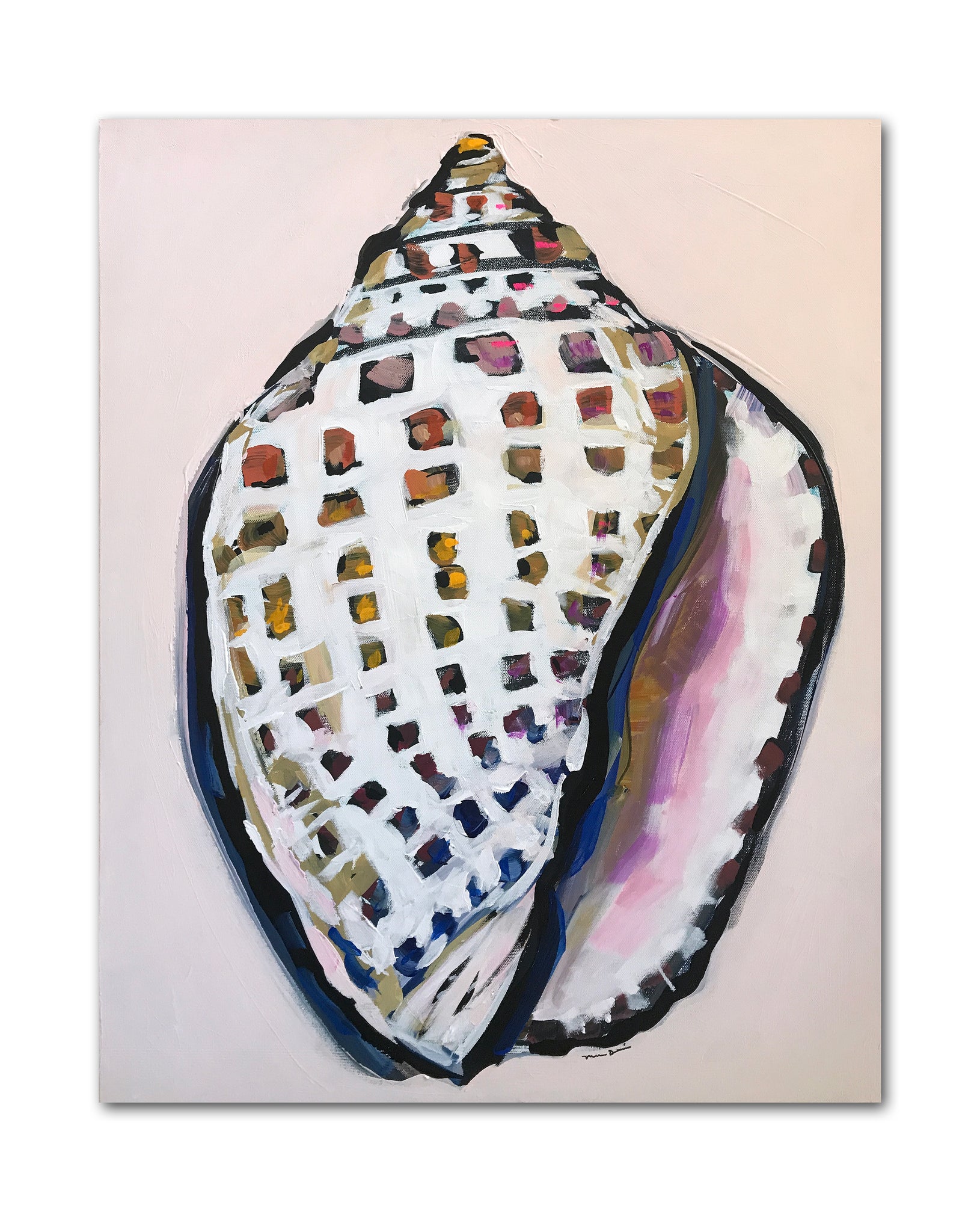 Shell Painting, Original on Canvas,
