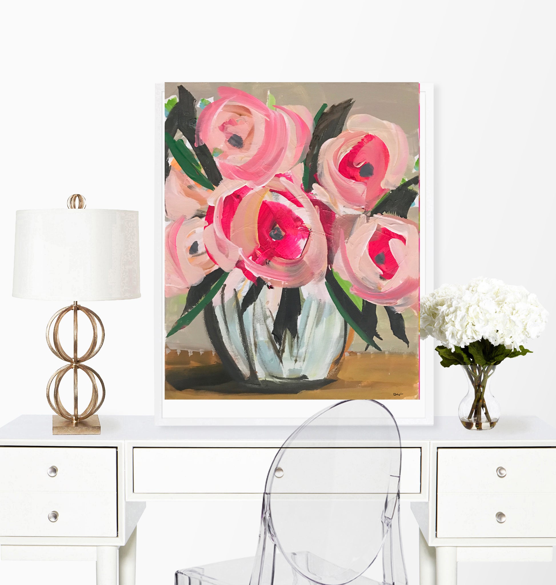 Soft Roses Art Print of Roses Abstract on Paper or Canvas,