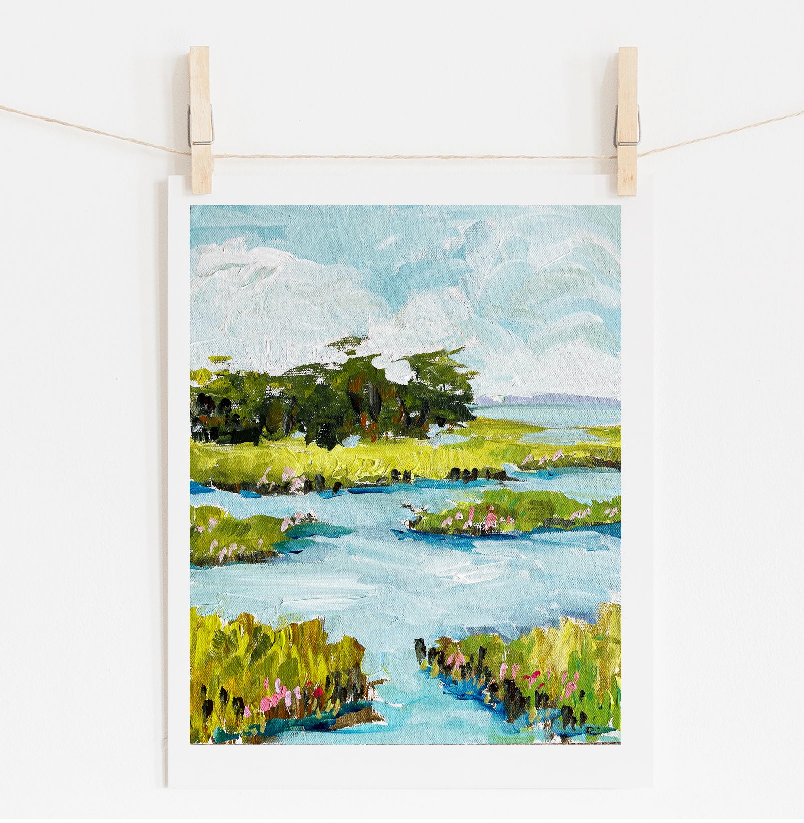 Abstract Marsh Print on Paper or Canvas, 
