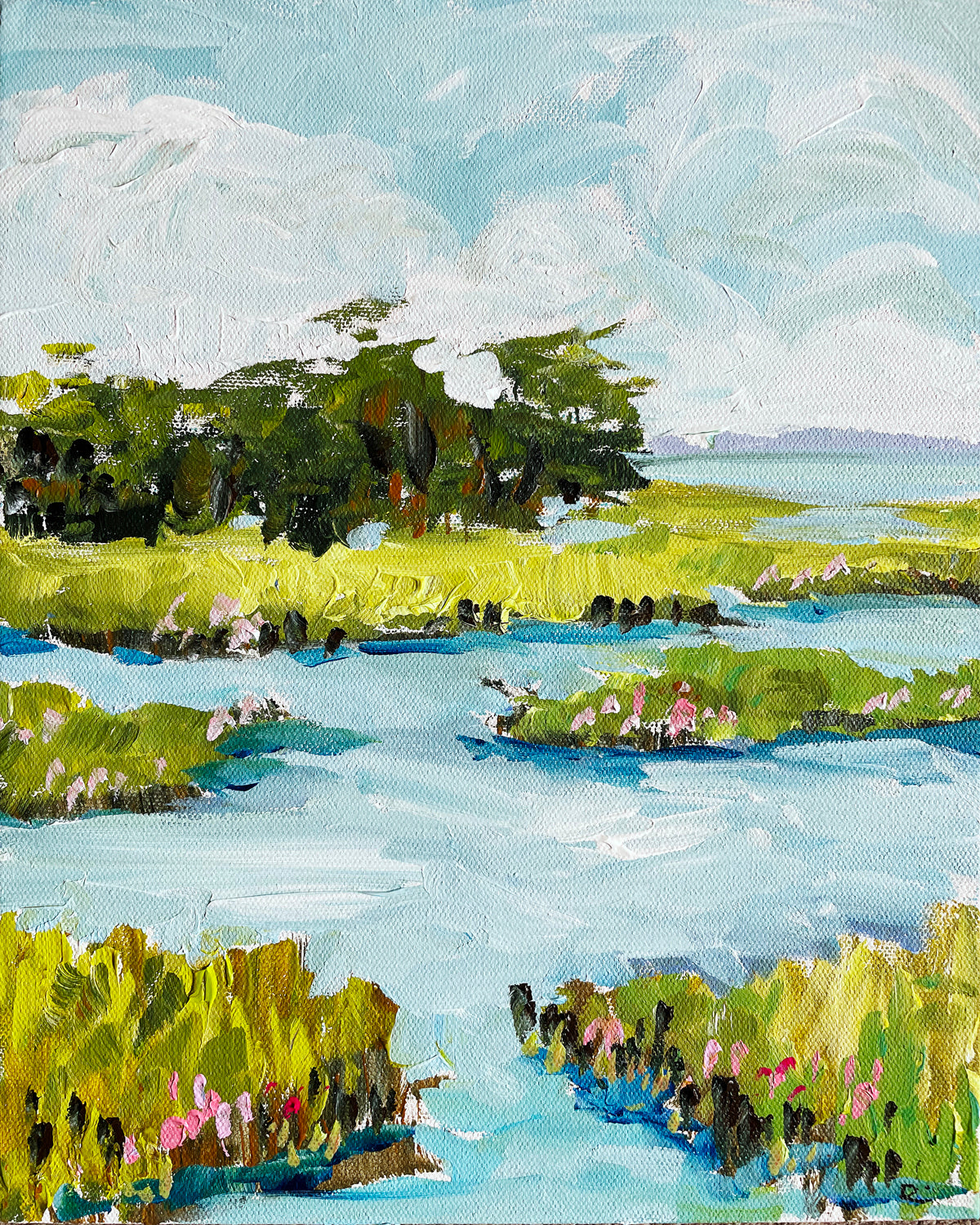 Marsh Abstract Painting on Canvas