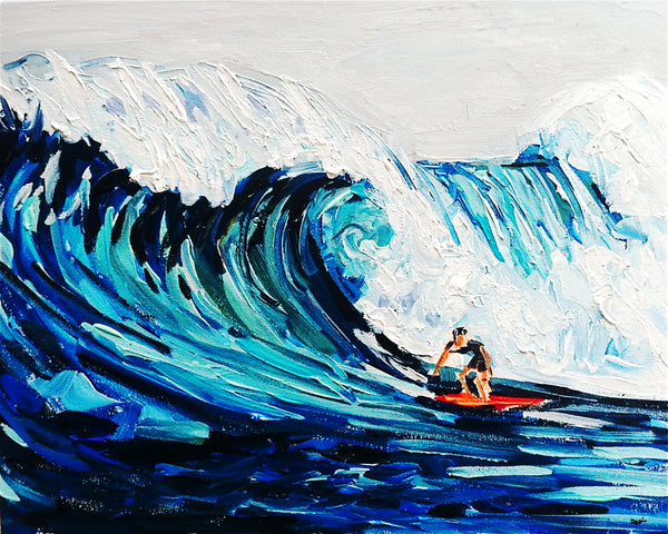 Ocean Print on Paper or Canvas, "Surfer"