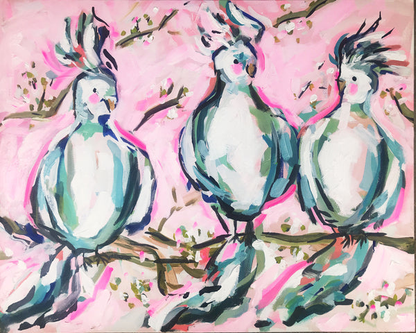 Birds Print on Paper or Canvas, "Three Little Birds"