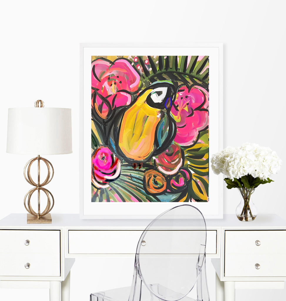 Bird Print on Paper or Canvas 