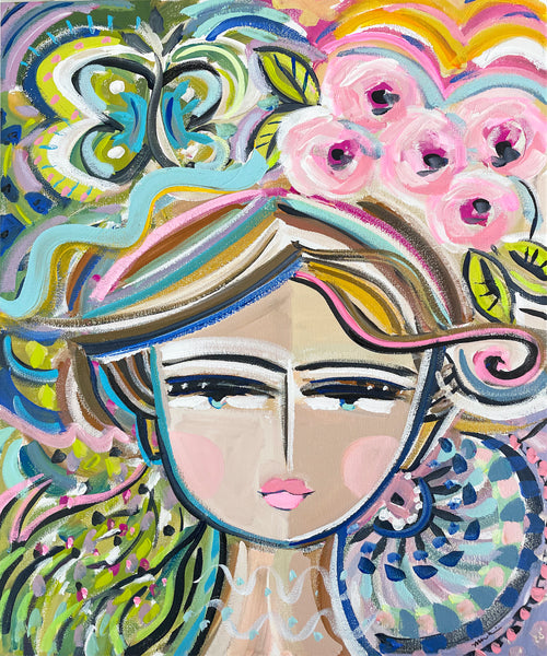 Portrait on Canvas, Warrior Girl "Butterfly" 20x24