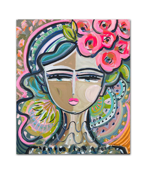 Orignal Painting on Canvas, Warrior Girl "Mena" 20x24