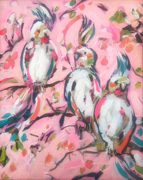 Birds Print on Paper or Canvas, "White Birds"